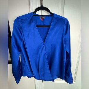 Vince Camuto Royal Blue Wrap Blouse